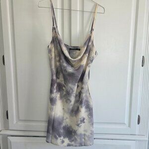 NWT Nasty Gal Purple and Ivory Tie Dye Dress, Size 4